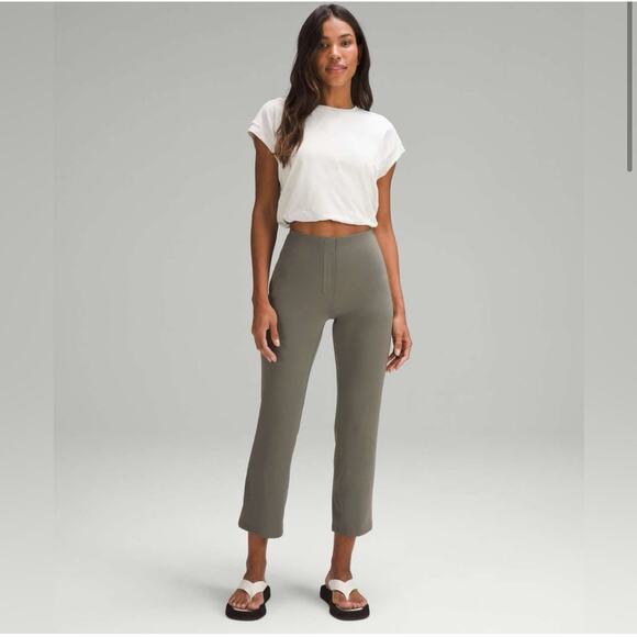 Lululemon Smooth Fit Pull-On High-Rise Cropped Pant Gray 0 - Picture 1 of 11